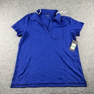 Womens Serenity Knit Short Sleeve Large Open Collar Polo Top Jones Black